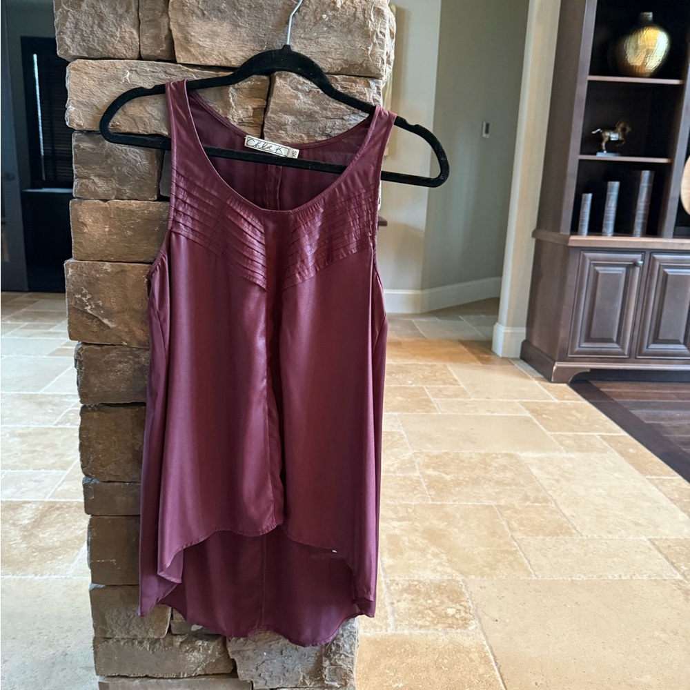 Chloe K Burgundy Tank Top